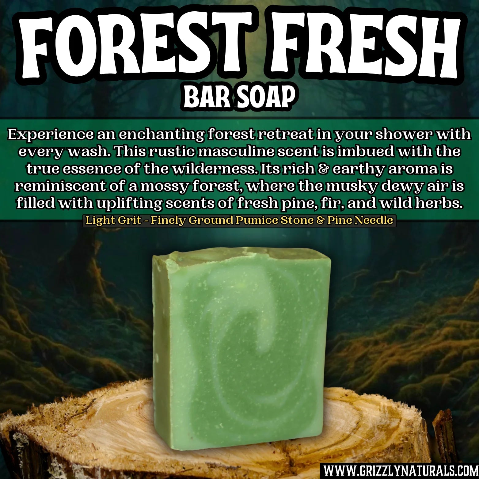 Grizzly Naturals Forest Fresh - Natural Bar Soap [5oz]