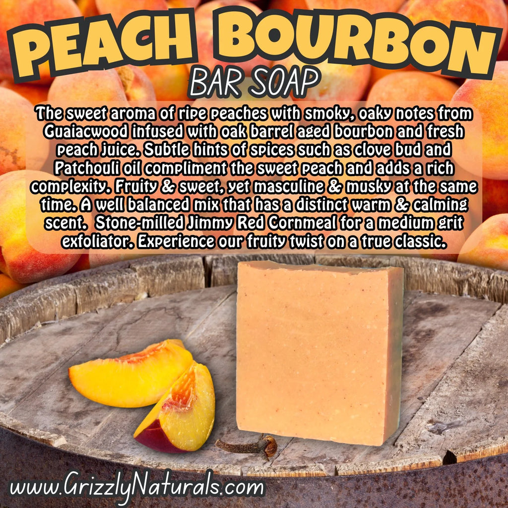 Grizzly Naturals Peach Bourbon - Natural Bar Soap [5oz]