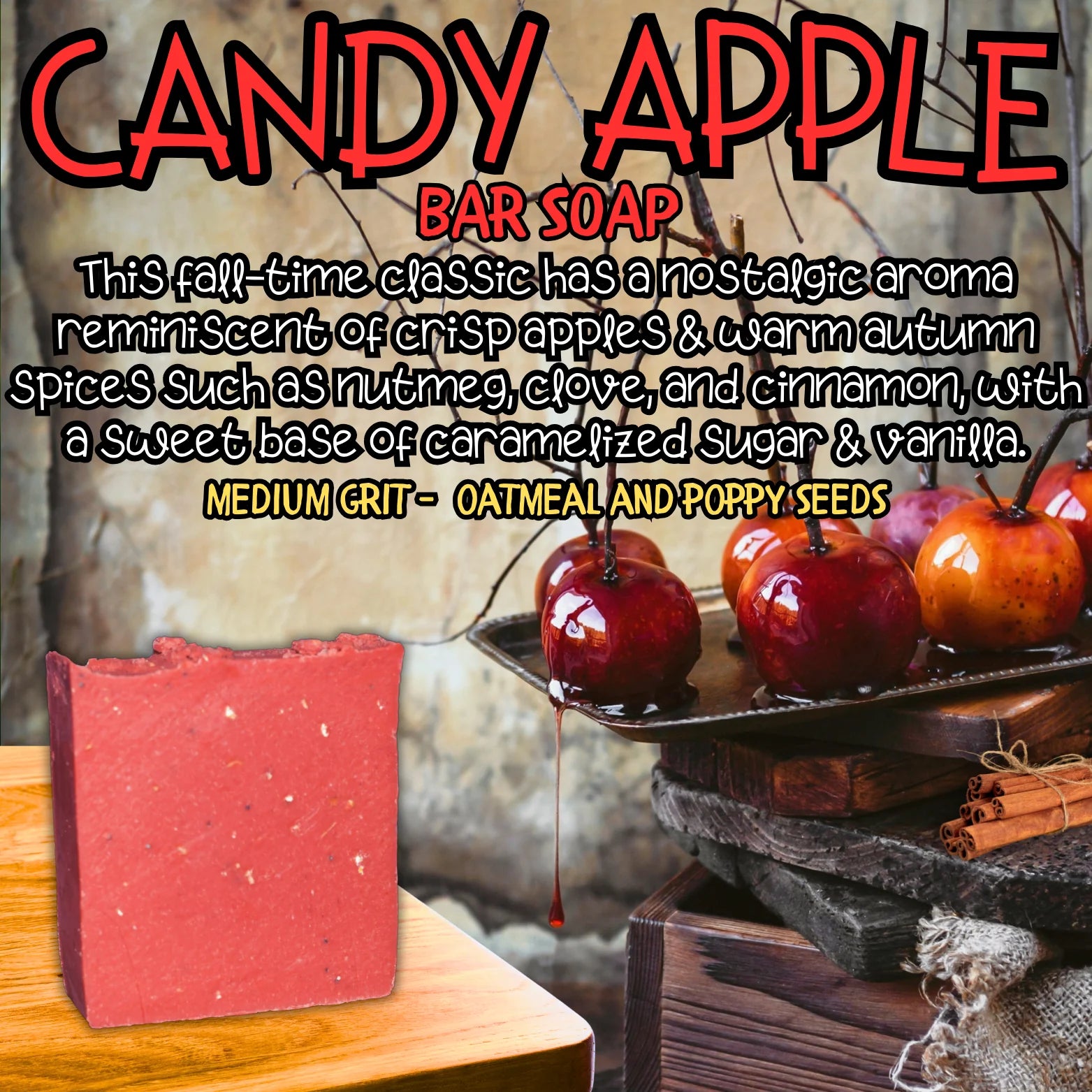 Grizzly Naturals Candy Apple - Natural Bar Soap [5oz]